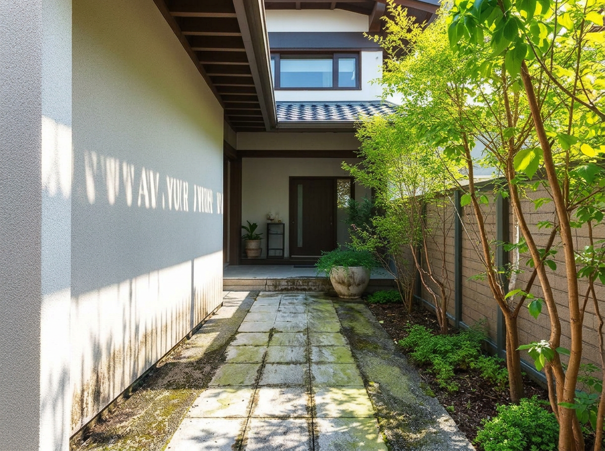 玄関アプローチの洗浄前