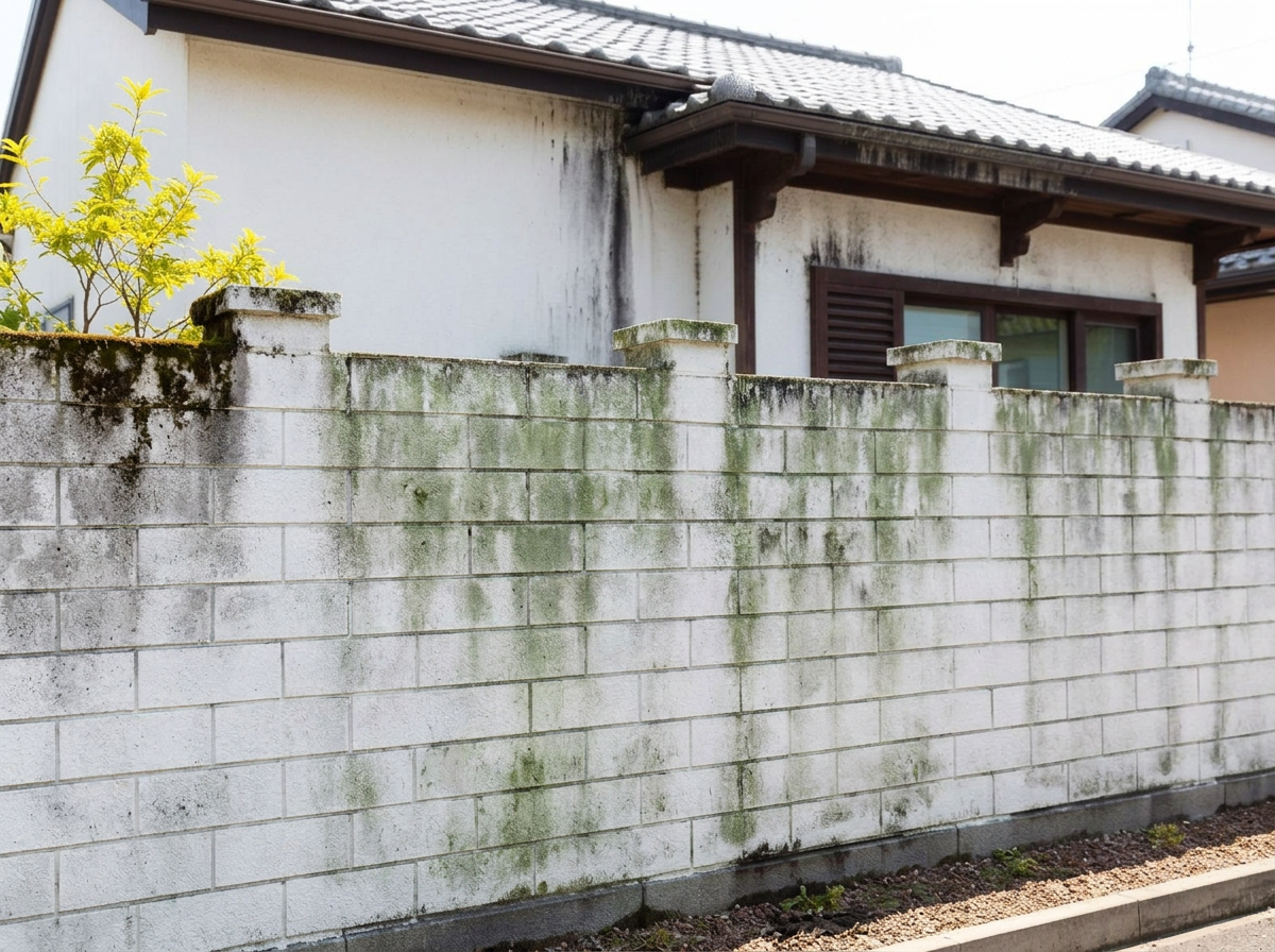 塀・門まわりの洗浄前
